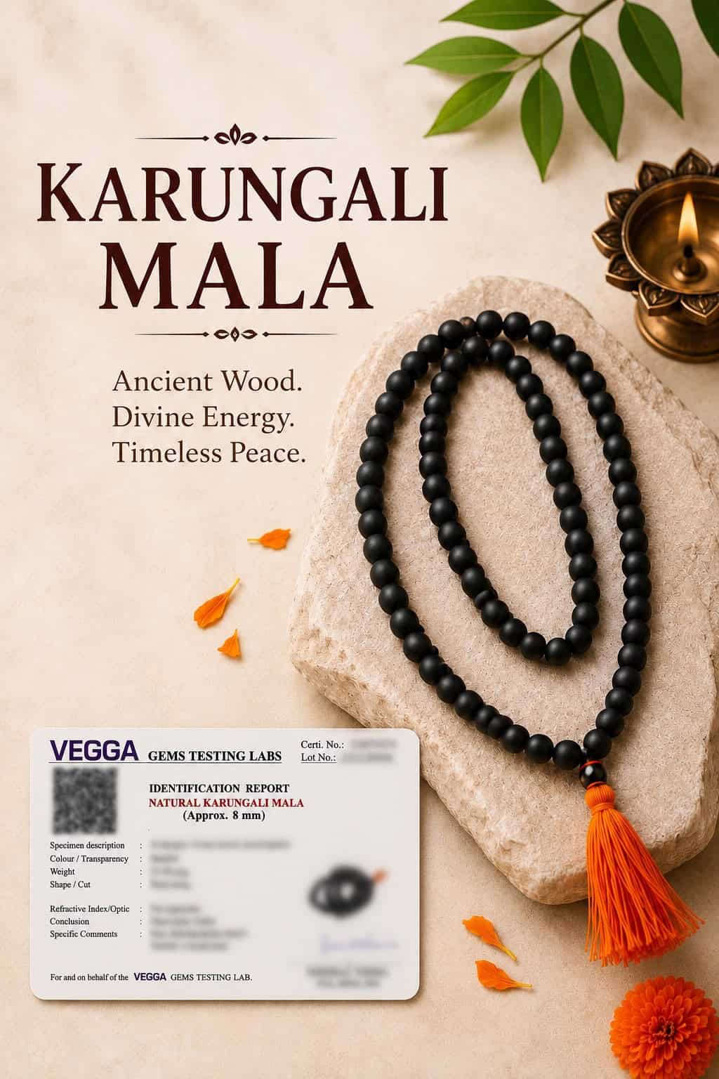 Karungali Malai | Original Ebony Wood Mala | Black Karungal Malai for Protection - Image 5