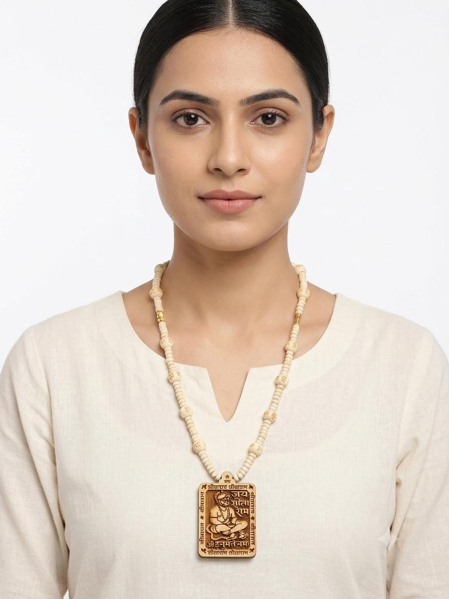 original tulsi wood kanthi mala with bajrangbali hanuman locket original tulsi wood kanthi mala with bajrangbali hanuman locket